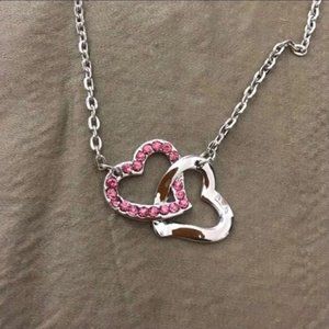 3/$25 ** Pink Swarovski Elements heart necklace